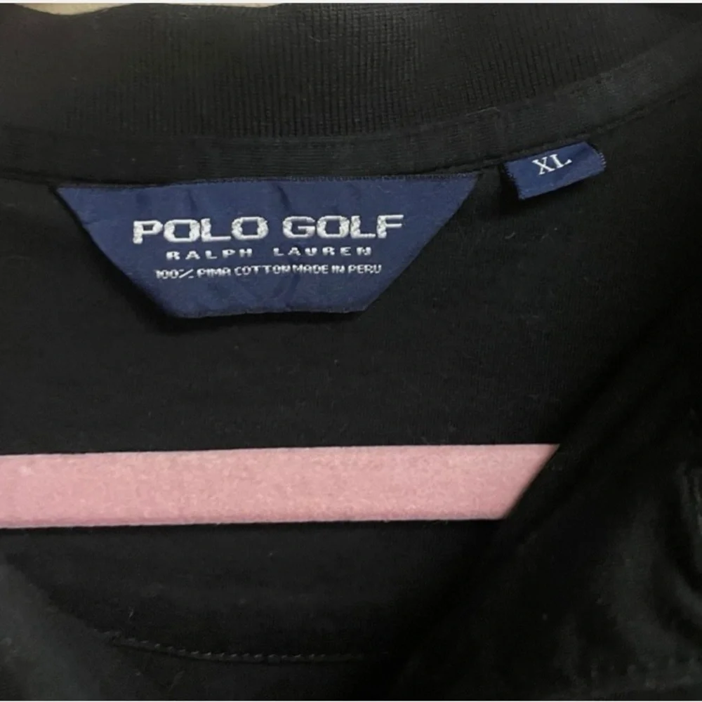 Ralph Lauren Black Polo with Subtle Pattern Golf Shirt